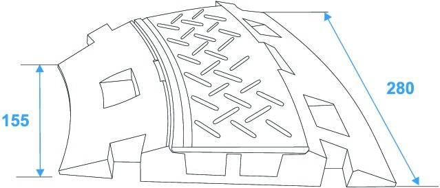 Eurolite 2 Kanäle Kurve 35 Grad Kabelbrücke Schwarz-Gelb