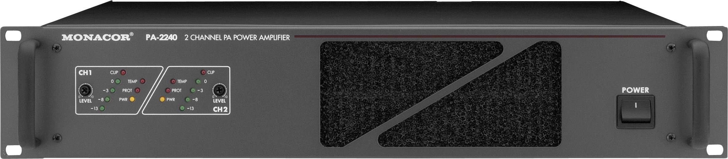 Monacor PA-2240 ELA-Verstärker 240W 2-Kanal