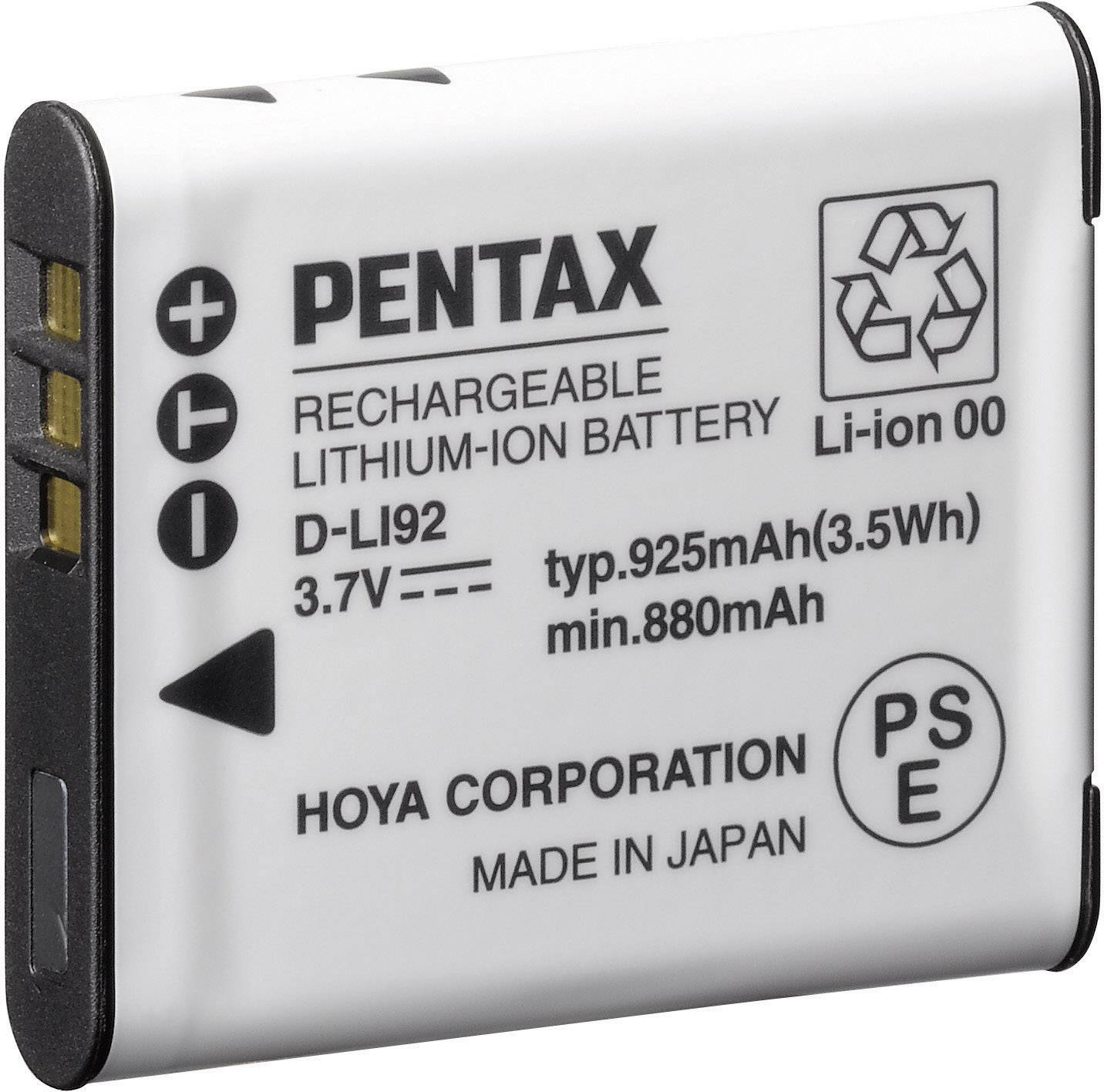 Pentax Akku D-LI92 Li-Ion N/A 3.7 V 880 mAh
