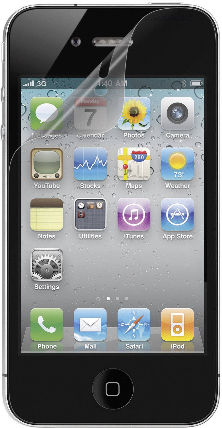 Renkforce IP4-001 Displayschutzfolie Passend für: Apple iPhone 4, Apple iPhone 4S 1St.