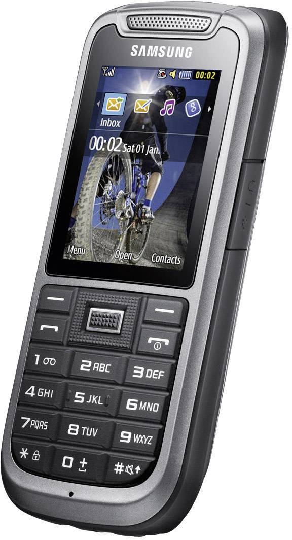 Samsung C3350 Outdoor-Handy, IP67-Zertifizierung, bis zu 1.000 Std. Standby, Stahl, Grau