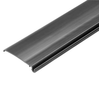 Aluminiumprofil mit halbrundem Oberteil und schmaler Basis, geeignet für Kantenabdeckungen und dekorative Anwendungen.