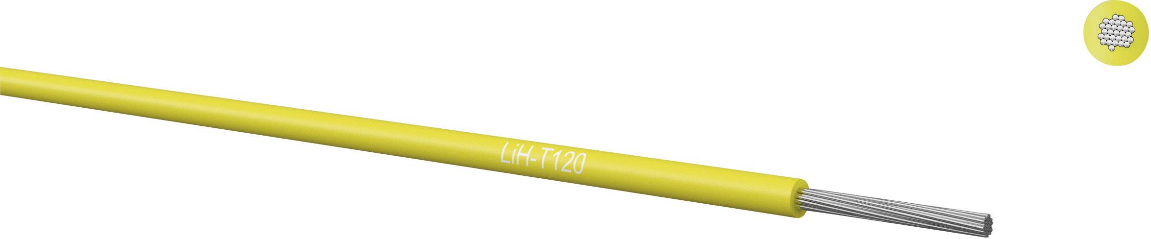 Gelbes elektrisches Kabel mit der Aufschrift 'LM-7120', zeigt das Innenleben aus Metalladern rechts. Symbolisiert elektrische Verbindungen.