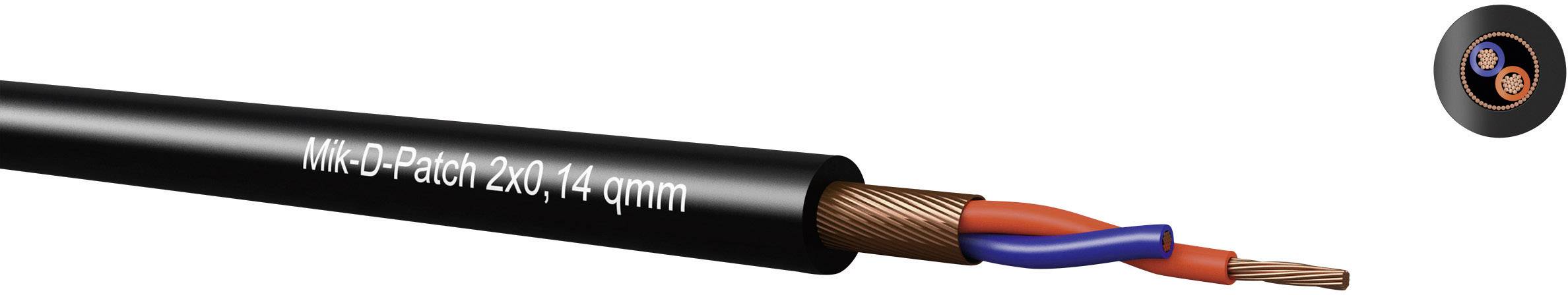 Kabeltronik 580201409-1 Mikrofonkabel Mik-D-Patch 2 x 0.14 mm² Schwarz Meterware