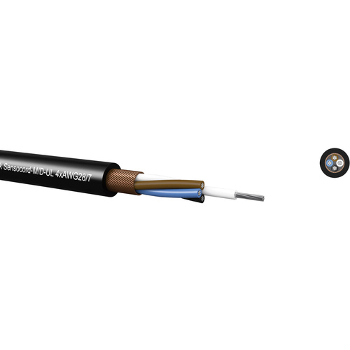 Kabeltronik 24204D800-1 Câble capteurs/actionneurs Sensocord® 4 x 0.09 mm² noir Marchandise vendue au mètre