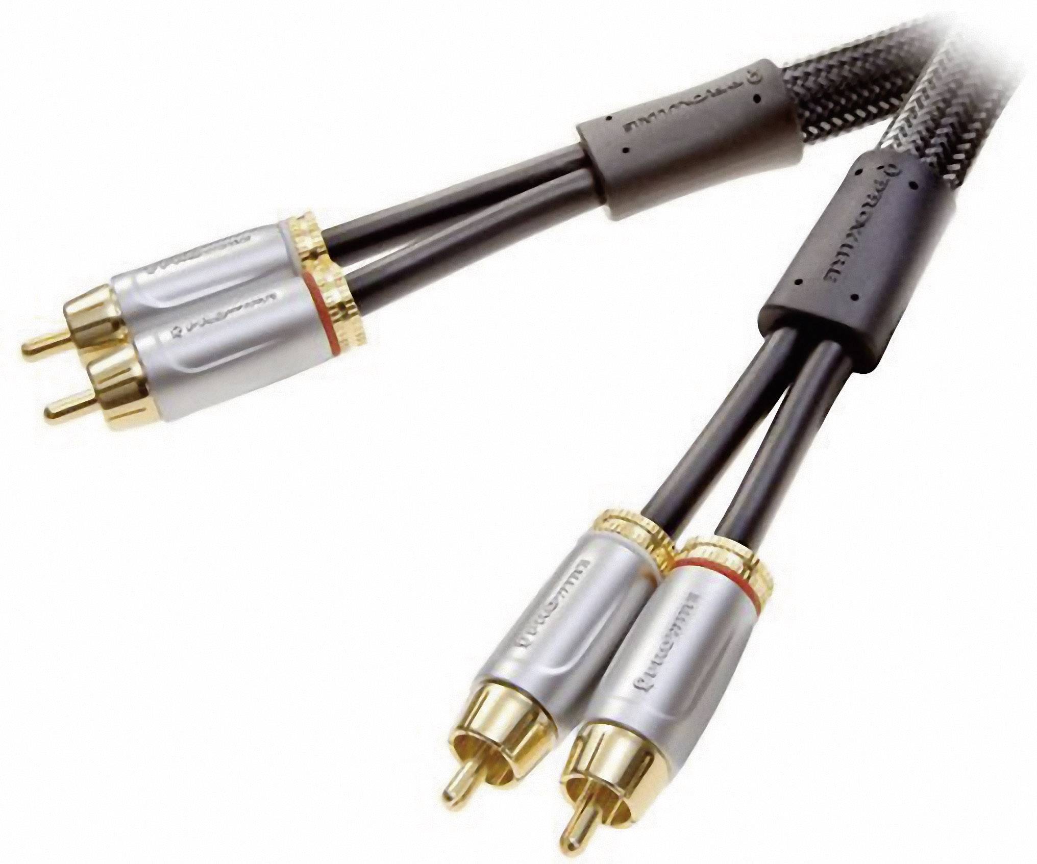 ProWire 50224 Cinch Audio Anschlusskabel [2x Cinch-Stecker - 2x Cinch-Stecker] 3.00 m Schwarz, Silber vergoldete Steckkontakte