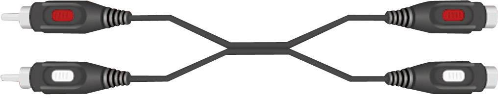 SpeaKa Professional SP-1300380 Cinch Audio Verlängerungskabel [2x Cinch-Stecker - 2x Cinch-Buchse] 3.00m Schwarz