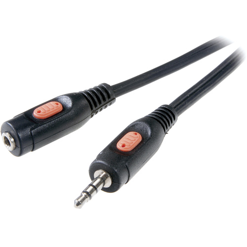 SpeaKa Professional SP-7870224 Klinke Audio Verlängerungskabel [1x Klinkenstecker 3.5mm - 1x Klinkenbuchse 3.5 mm] 2.50m Schwarz