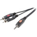 SpeaKa Professional SP-7869792 Cinch / Klinke Audio Anschlusskabel [2x Cinch-Stecker - 1x Klinkenstecker 3.5 mm] 10.00m Schwarz
