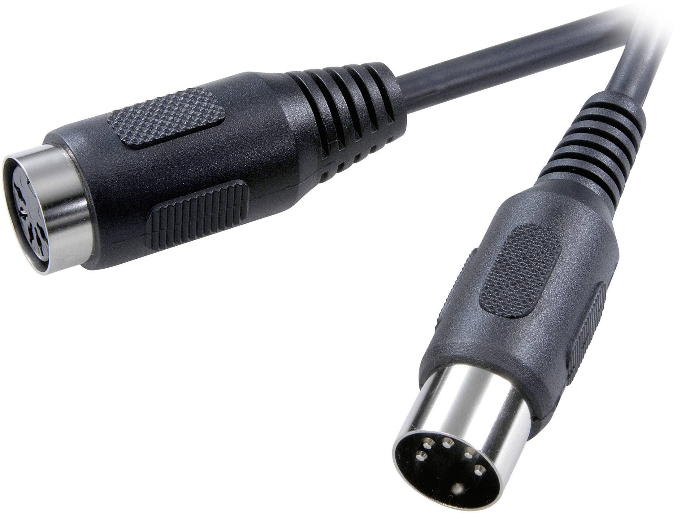 SpeaKa Professional DIN-Anschluss Audio Verlängerungskabel [1x Diodenstecker 5pol (DIN) - 1x Diodenbuchse 5pol (DIN)] 1.50m