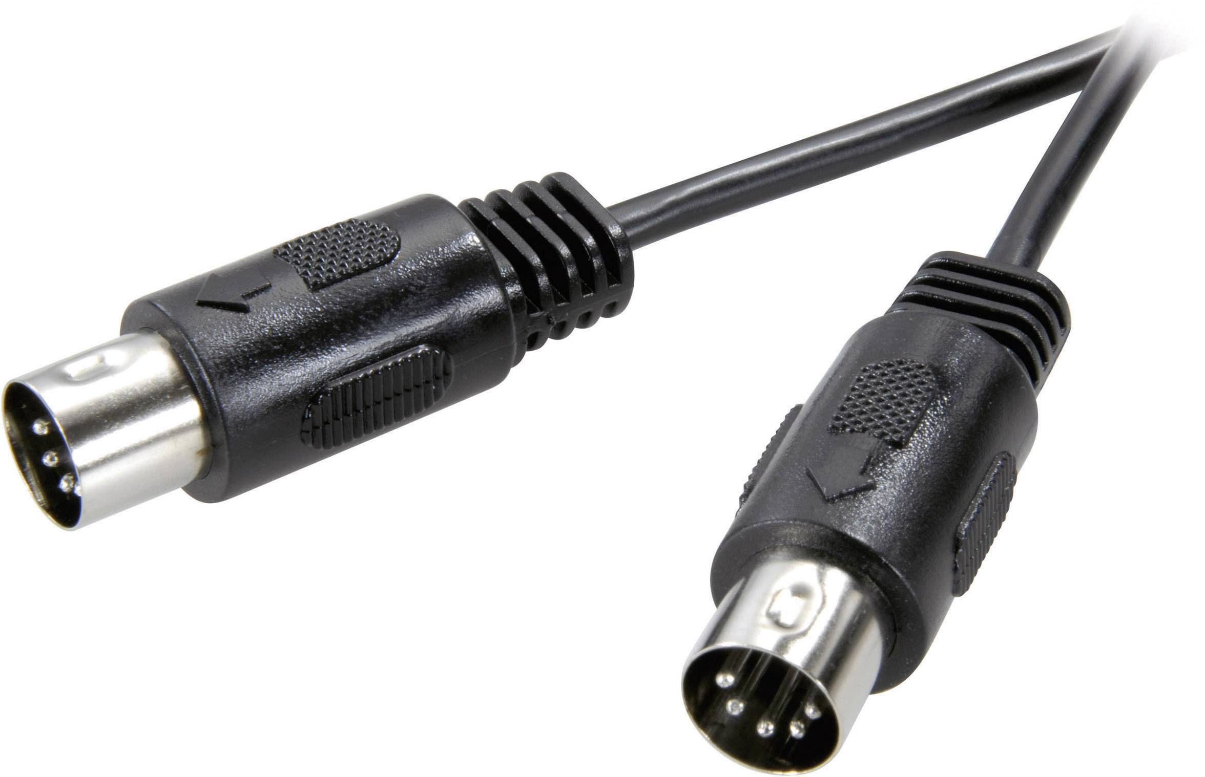 SpeaKa Professional DIN-Anschluss Audio Anschlusskabel [1x Diodenstecker 5pol (DIN) - 1x Diodenstecker 5pol (DIN)] 1.50m Schwarz