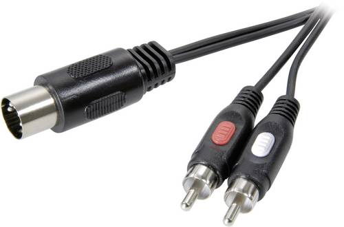 SpeaKa Professional SP-7870640 DIN-Anschluss / Cinch Audio Anschlusskabel [1x Diodenstecker 5pol