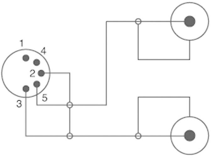 SpeaKa Professional SP-7870640 DIN-Anschluss / Cinch Audio Anschlusskabel [1x Diodenstecker 5pol (DIN) - 2x Cinch-Stecker] 1.50m
