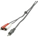 SpeaKa Professional SP-1300360 Cinch / Klinke Audio Anschlusskabel [2x Cinch-Stecker - 1x Klinkenstecker 3.5 mm] 2.00m Schwarz