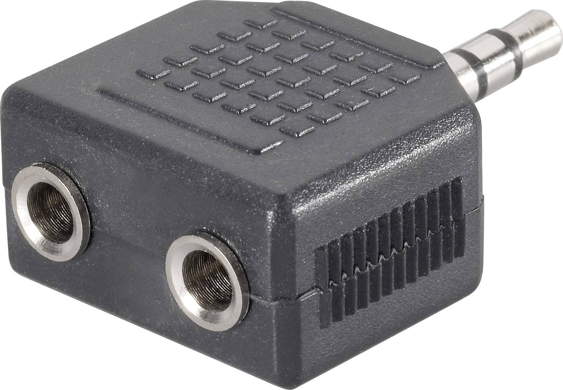 SpeaKa Professional SP-7870244 Klinke Audio Y-Adapter [1x Klinkenstecker 3.5mm - 2x Klinkenbuchse 3.5 mm] Schwarz