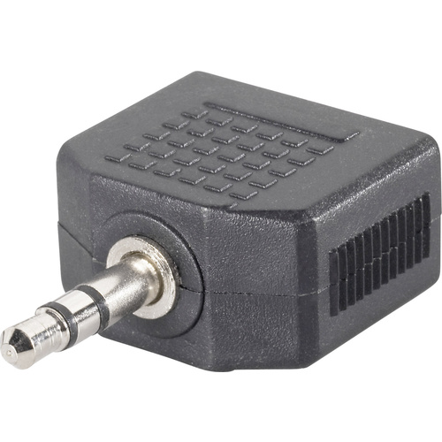 SpeaKa Professional Klinke Audio Y-Adapter [1x Klinkenstecker 3.5mm - 2x Klinkenbuchse 3.5 mm] Schwarz