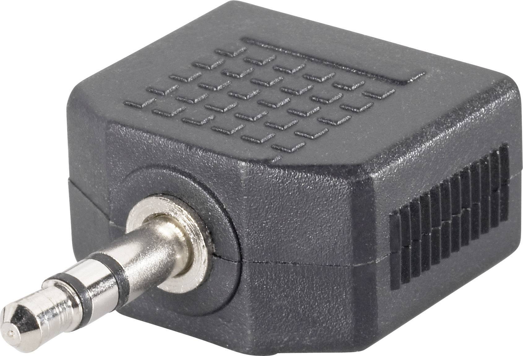 SpeaKa Professional SP-7870244 Klinke Audio Y-Adapter [1x Klinkenstecker 3.5mm - 2x Klinkenbuchse 3.5 mm] Schwarz