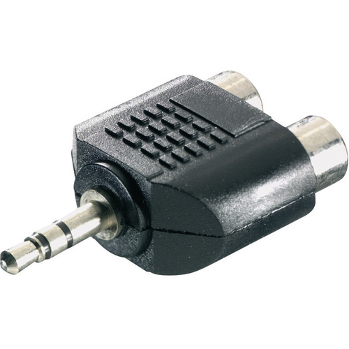 SpeaKa Professional Klinke / Cinch Audio Y-Adapter [1x Klinkenstecker 3.5 mm - 2x Cinch-Buchse] Sch