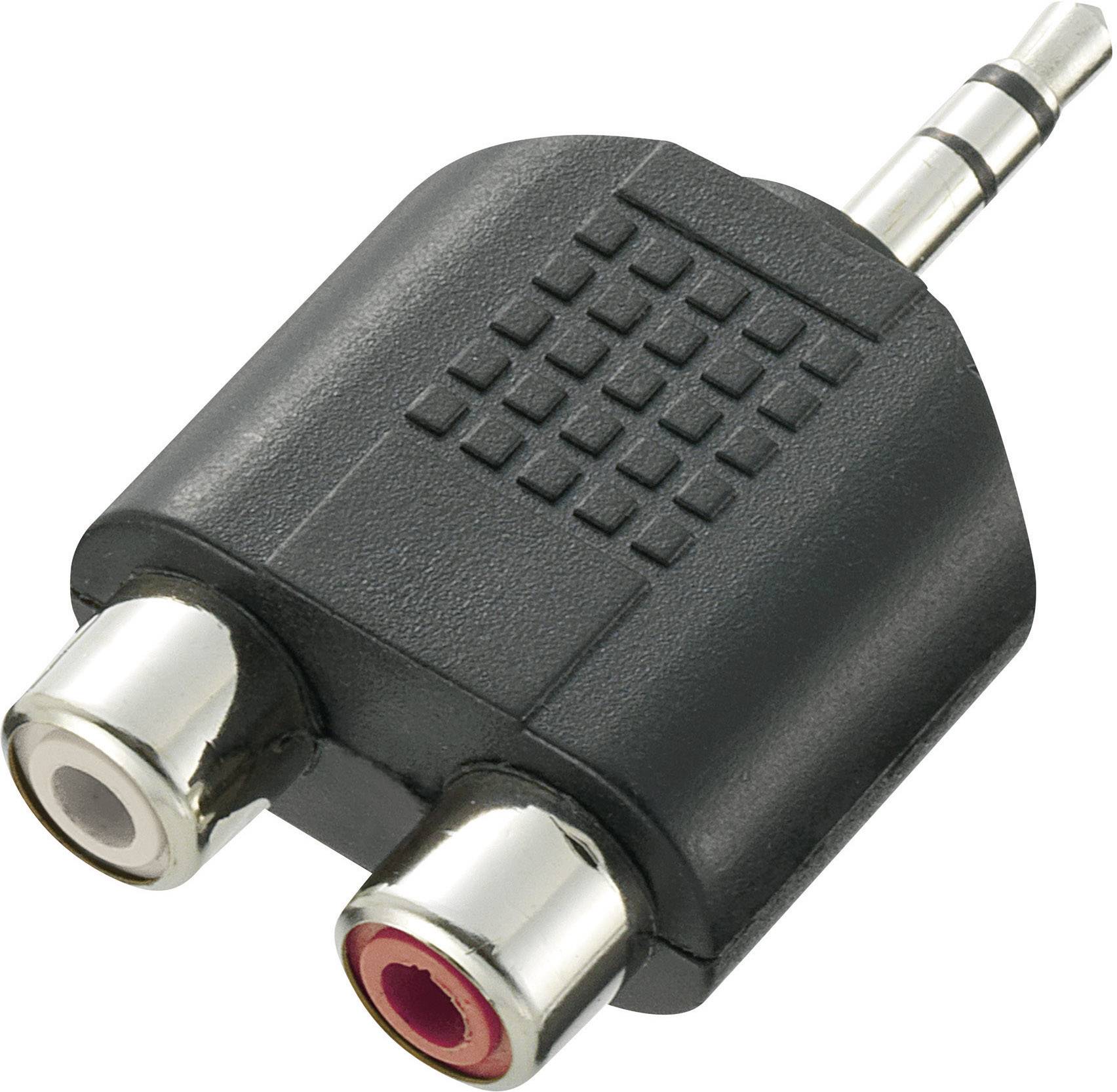 SpeaKa Professional SP-7870248 Klinke / Cinch Audio Y-Adapter [1x Klinkenstecker 3.5mm - 2x Cinch-Buchse] Schwarz