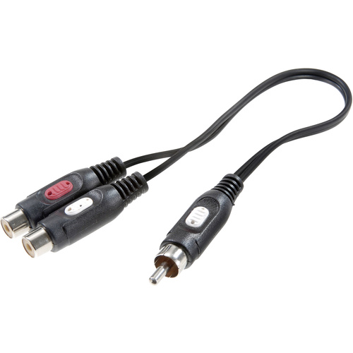 SpeaKa Professional SP-7869820 Cinch Audio Y-Adapter [1x Cinch-Stecker - 2x Cinch-Buchse] Schwarz