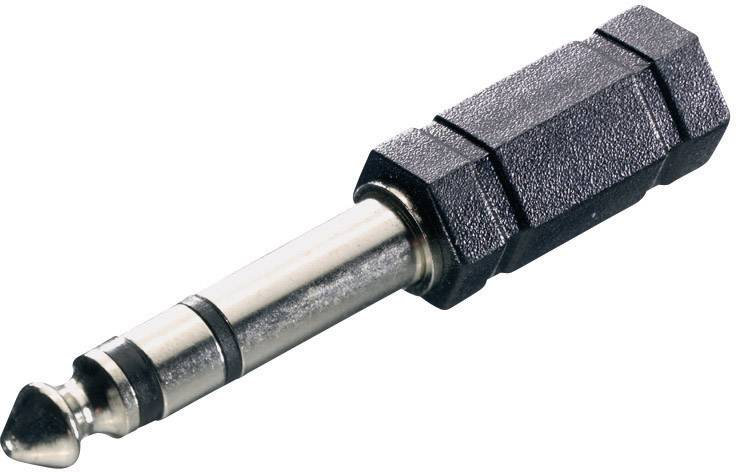 Ein schwarzer Audioadapter mit einem 6,35-mm-Klinkenstecker.