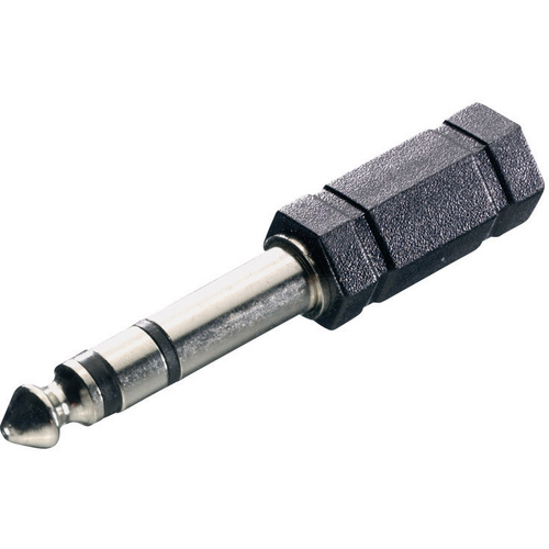 SpeaKa Professional SP-7870252 Klinke Audio Adapter [1x Klinkenstecker 6.35mm - 1x Klinkenbuchse 3.5 mm] Schwarz