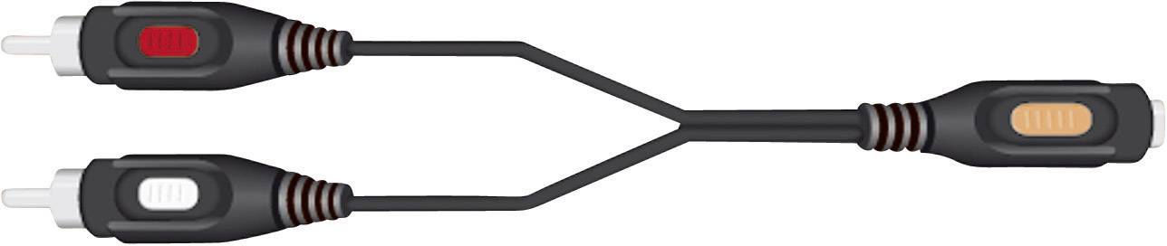 SpeaKa Professional SP-7870256 Cinch / Klinke Audio Anschlusskabel [2x Cinch-Stecker - 1x Klinkenbuchse 3.5 mm] 1.50m Schwarz