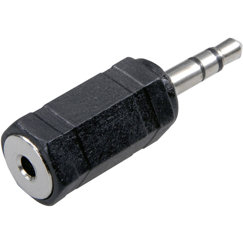 SpeaKa Professional Klinke Audio Adapter [1x Klinkenstecker 3.5 mm - 1x Klinkenbuchse 2.5 mm] Schwa