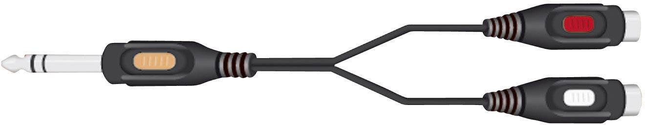 SpeaKa Professional Klinke / Cinch Audio Y-Adapter [1x Klinkenstecker 6.35mm - 2x Cinch-Buchse] Schwarz