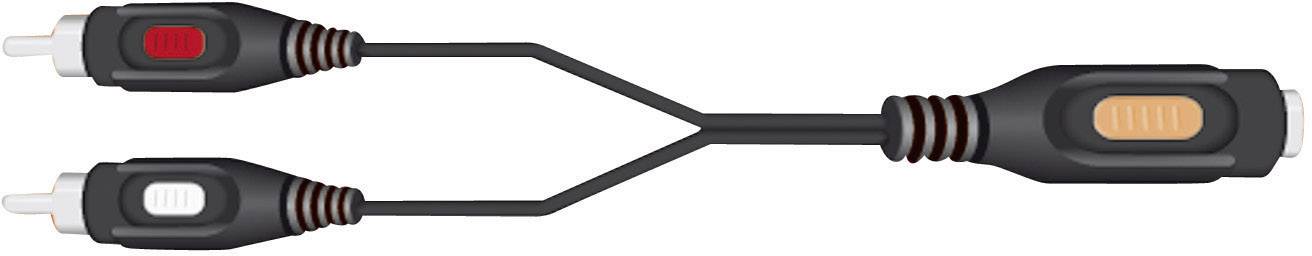SpeaKa Professional Cinch / Klinke Audio Verlängerungskabel [2x Cinch-Stecker - 1x Klinkenbuchse 6.35 mm] 0.20m Schwarz