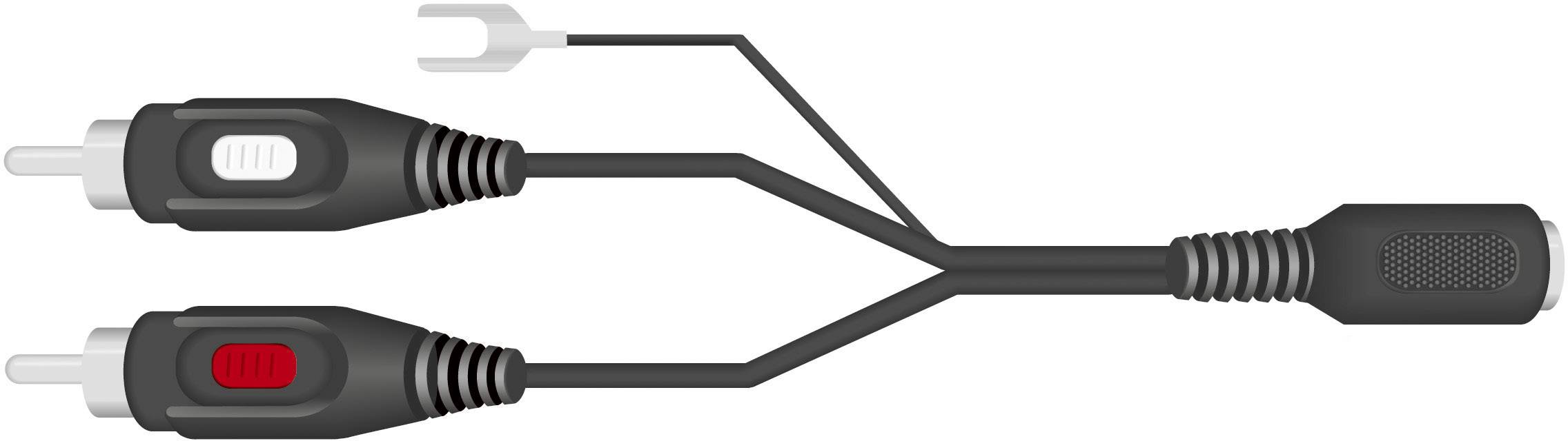 SpeaKa Professional SP-7869832 Cinch / DIN-Anschluss Audio Y-Adapter [1x DIN-Buchse 5pol. - 2x Cinch-Stecker] Schwarz