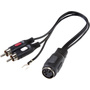 SpeaKa Professional Cinch / DIN-Anschluss Audio Y-Adapter [1x DIN-Buchse 5pol. - 2x Cinch-Stecker] Schwarz