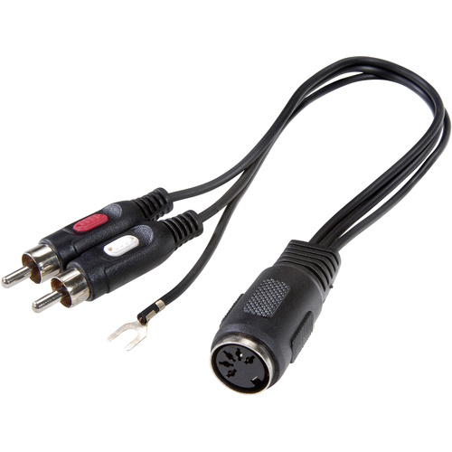 SpeaKa Professional SP-7869832 Cinch / DIN-Anschluss Audio Y-Adapter [1x DIN-Buchse 5pol. - 2x Cinc