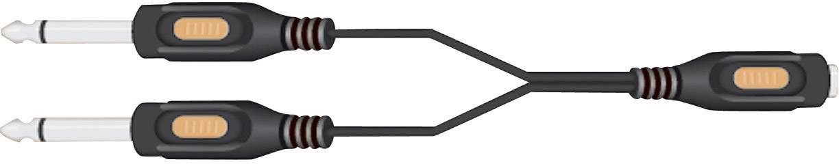 SpeaKa Professional Klinke Audio Y-Adapter [2x Klinkenstecker 6.35mm - 1x Klinkenbuchse 6.35 mm] Schwarz