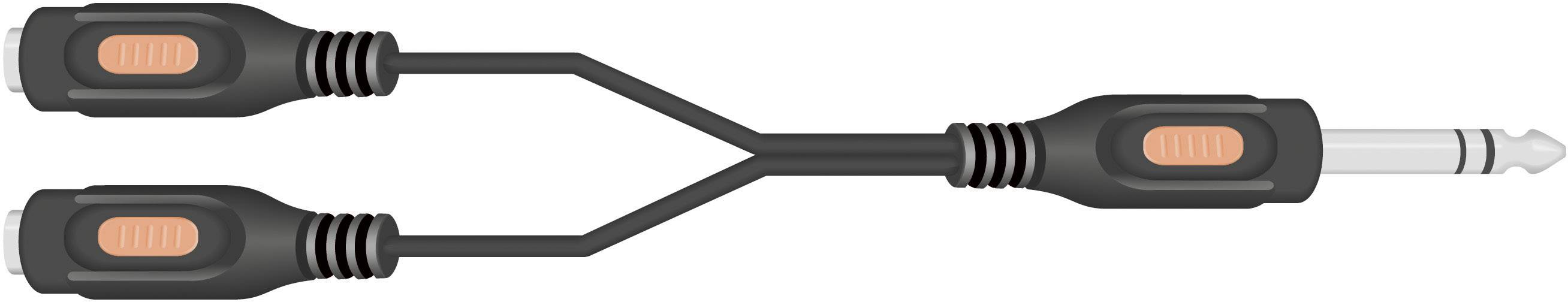 SpeaKa Professional SP-7869836 Klinke Audio Y-Adapter [1x Klinkenstecker 6.35mm - 2x Klinkenbuchse 6.35 mm] Schwarz