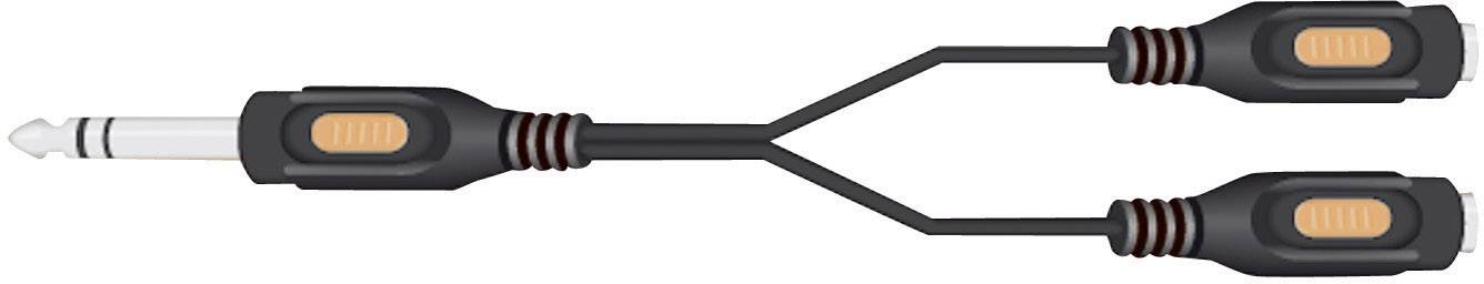 SpeaKa Professional SP-7869836 Klinke Audio Y-Adapter [1x Klinkenstecker 6.35mm - 2x Klinkenbuchse 6.35 mm] Schwarz