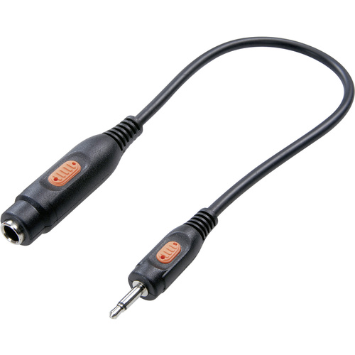 SpeaKa Professional Klinke Audio Adapter [1x Klinkenstecker 3.5 mm - 1x Klinkenbuchse 6.35 mm] Schw