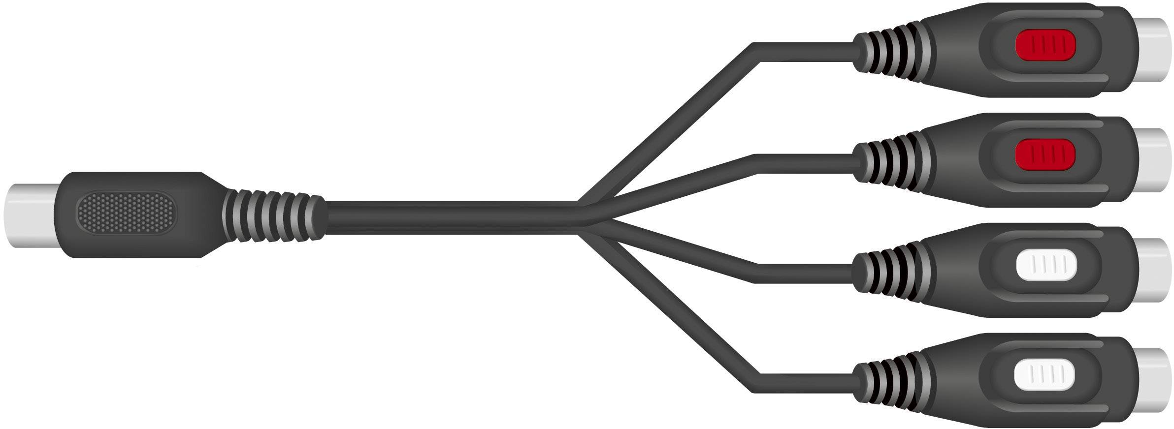 SpeaKa Professional SP-7870300 Cinch / DIN-Anschluss Audio Y-Adapter [1x Diodenstecker 5pol (DIN) - 4x Cinch-Buchse] Schwarz