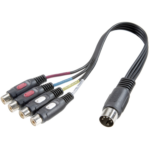 SpeaKa Professional Cinch / DIN-Anschluss Audio Y-Adapter [1x Diodenstecker 5pol (DIN) - 4x Cinch-B