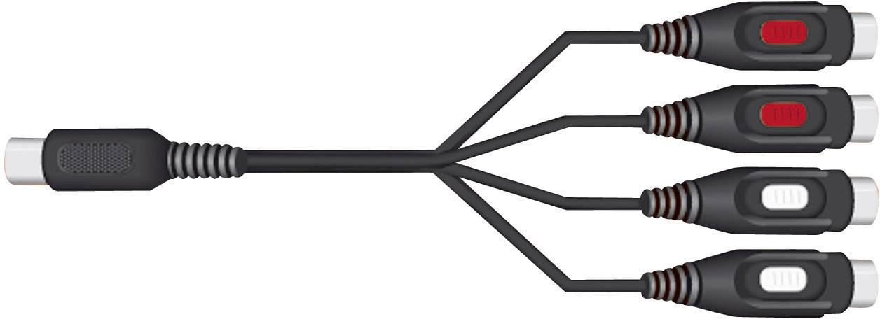 SpeaKa Professional SP-7870300 Cinch / DIN-Anschluss Audio Y-Adapter [1x Diodenstecker 5pol (DIN) - 4x Cinch-Buchse] Schwarz