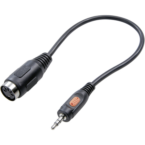 SpeaKa Professional SP-1300528  DIN-Anschluss / Klinke Audio Adapter [1x Klinkenstecker 3.5 mm - 1x Diodenbuchse 5pol (DIN)] Schwarz