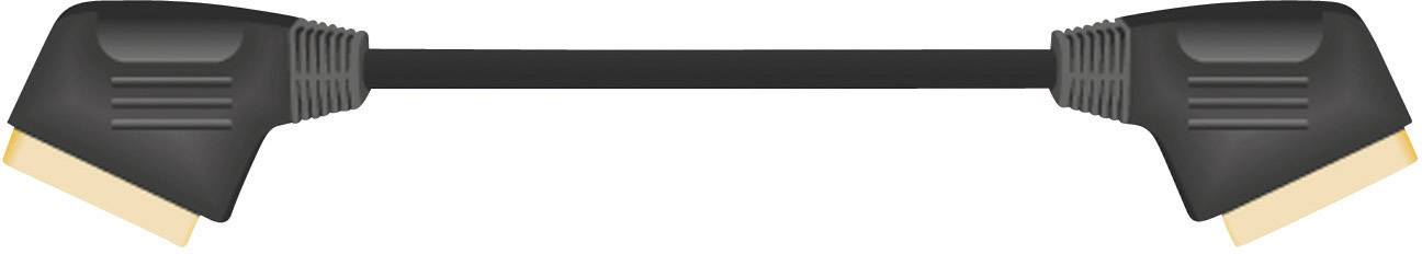 Ein schwarzes HDMI-Kabel mit goldenen Anschlüssen an beiden Enden.