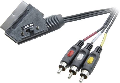 SpeaKa Professional SCART / Composite Cinch TV, Receiver Anschlusskabel [1x SCART-Stecker - 3x Cinc