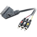 Câble de raccordement SpeaKa Professional SP-7869848 [1x péritel mâle - 3x Cinch-RCA mâle] 2.00 m noir avec commutateur-inverseur