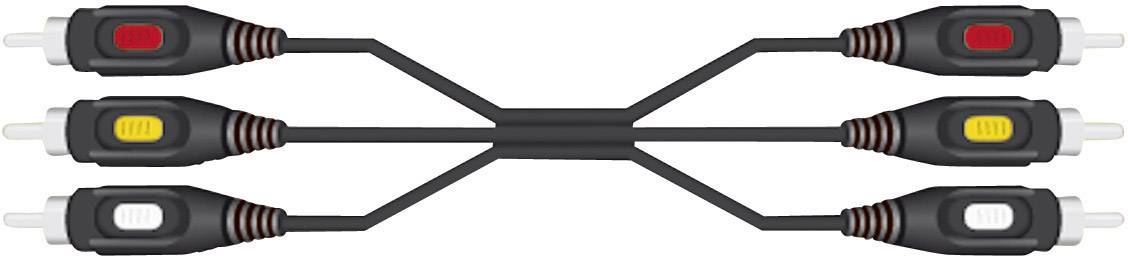 SpeaKa Professional Composite Cinch AV Anschlusskabel [3x Cinch-Stecker - 3x Cinch-Stecker] 5.00m Schwarz