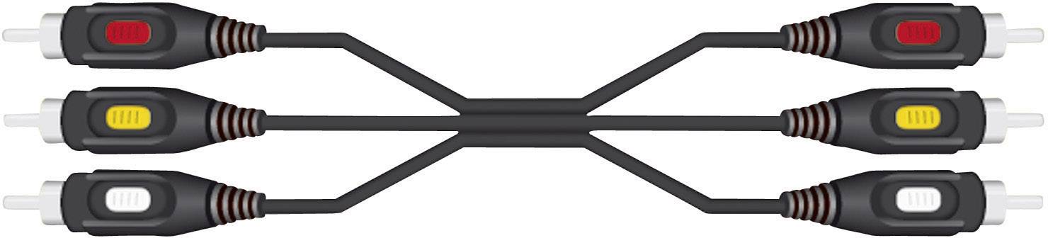 SpeaKa Professional Composite Cinch AV Anschlusskabel [3x Cinch-Stecker - 3x Cinch-Stecker] 10.00m Schwarz