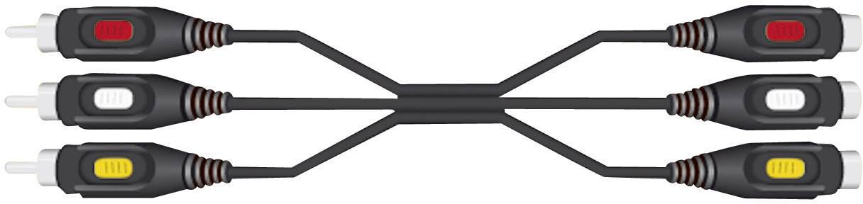 SpeaKa Professional Composite Cinch AV Verlängerungskabel [3x Cinch-Stecker - 3x Cinch-Buchse] 2.00m Schwarz