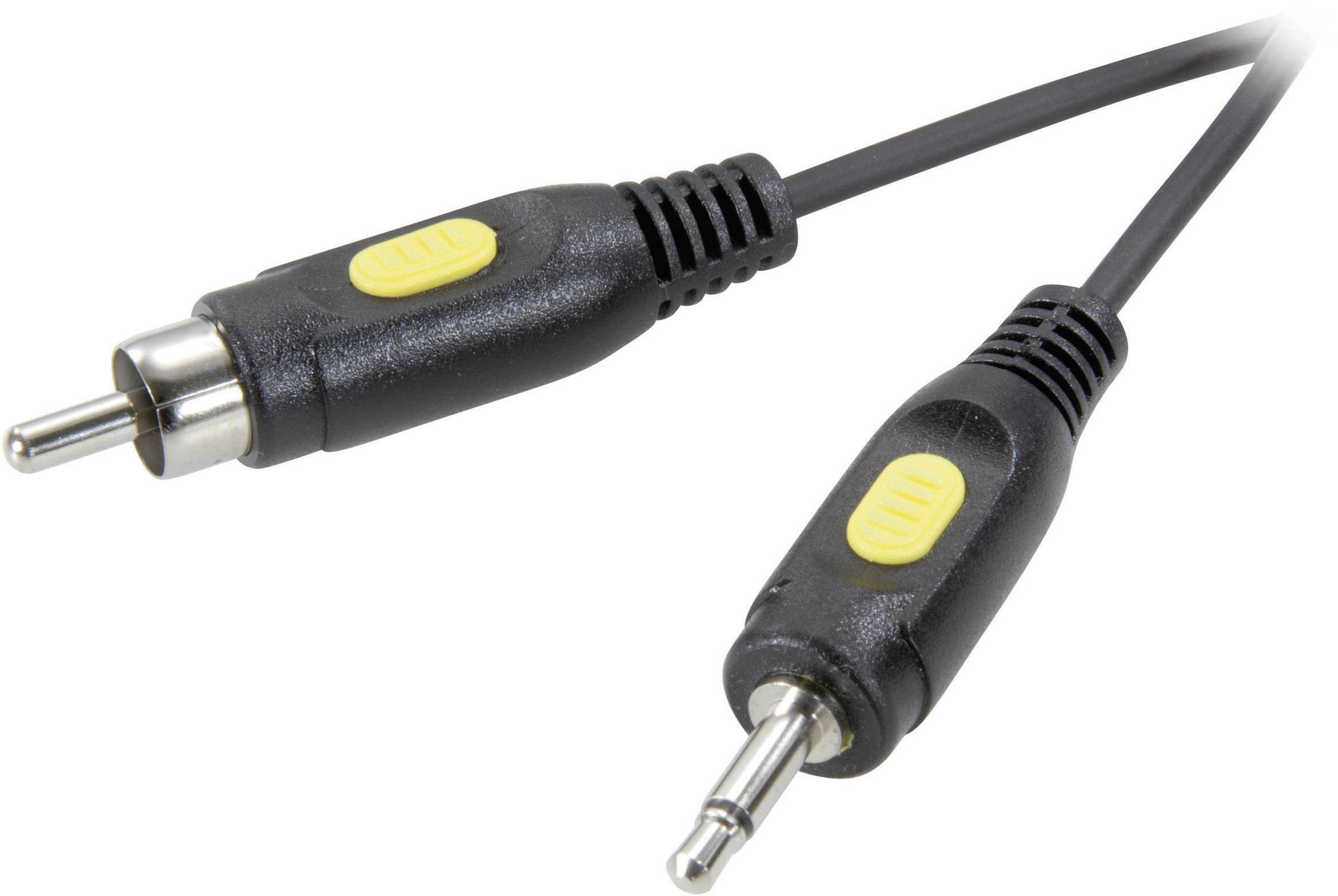 SpeaKa Professional Cinch / Klinke Video Anschlusskabel [1x Cinch-Stecker - 1x Klinkenstecker 3.5 mm] 1.50 m Schwarz