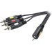 Câble de raccordement SpeaKa Professional SP-1300696 [1x Jack mâle 2.5 mm - 3x Cinch-RCA mâle] 2.50 m noir