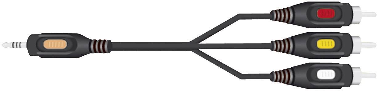 SpeaKa Professional Klinke / Composite Cinch AV Anschlusskabel [1x Klinkenstecker 2.5mm - 3x Cinch-Stecker] 2.50m Schwarz